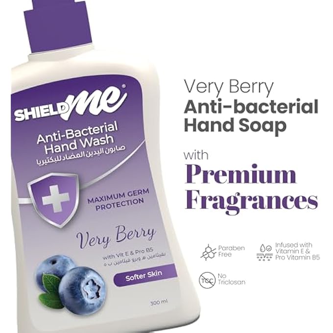 SHIELDME ANTIBACTERIAL HANDWASH LIQUID SOAP, VERY BERRY  300ML - Image 2